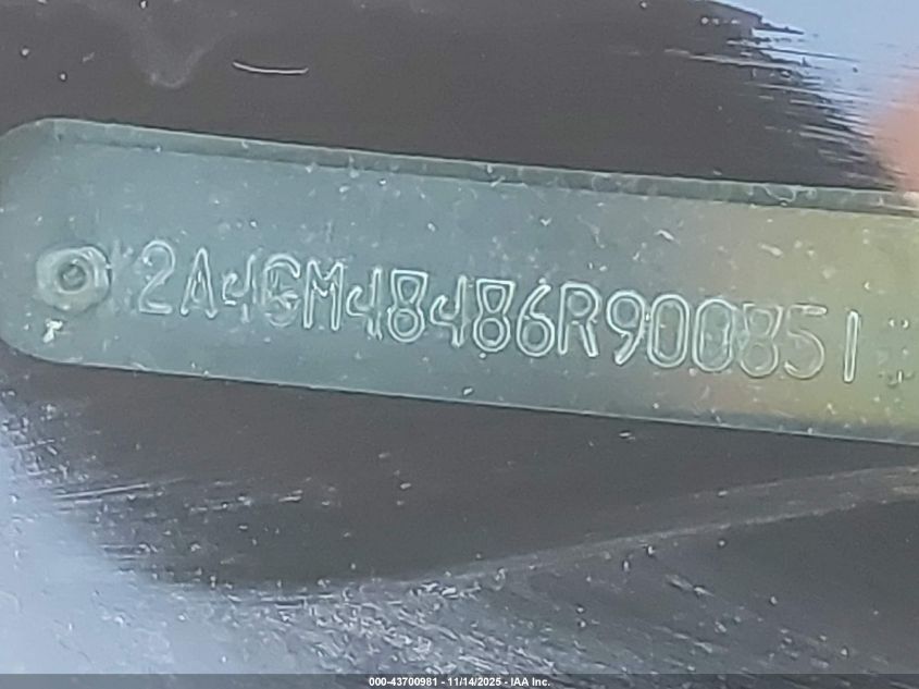 2006 Chrysler Pacifica VIN: 2A4GM48486R900851 Lot: 43700981