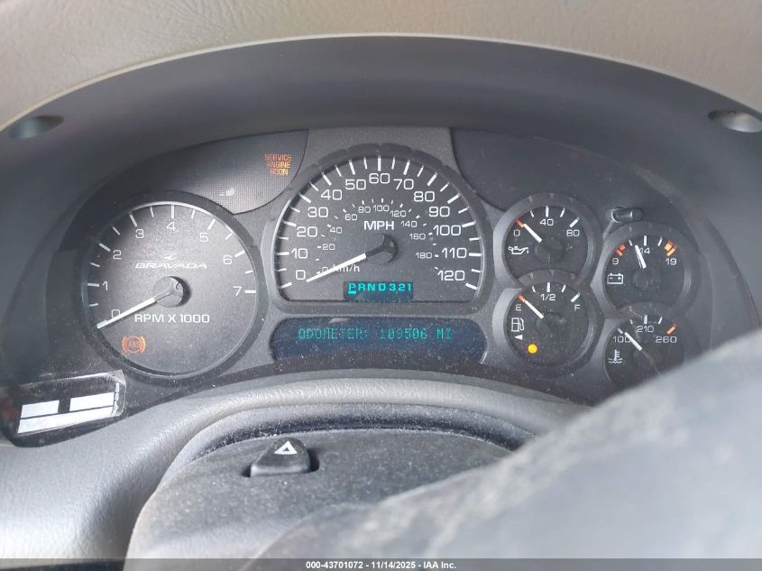 2002 Oldsmobile Bravada VIN: 1GHDT13S322127970 Lot: 43701072