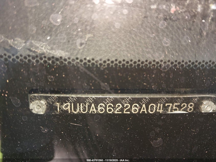 2006 Acura Tl VIN: 19UUA66226A047528 Lot: 43701260