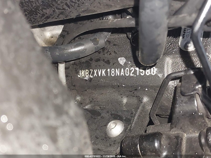 2022 Kawasaki Zx1002 K VIN: JKBZXVK18NA021580 Lot: 43701822