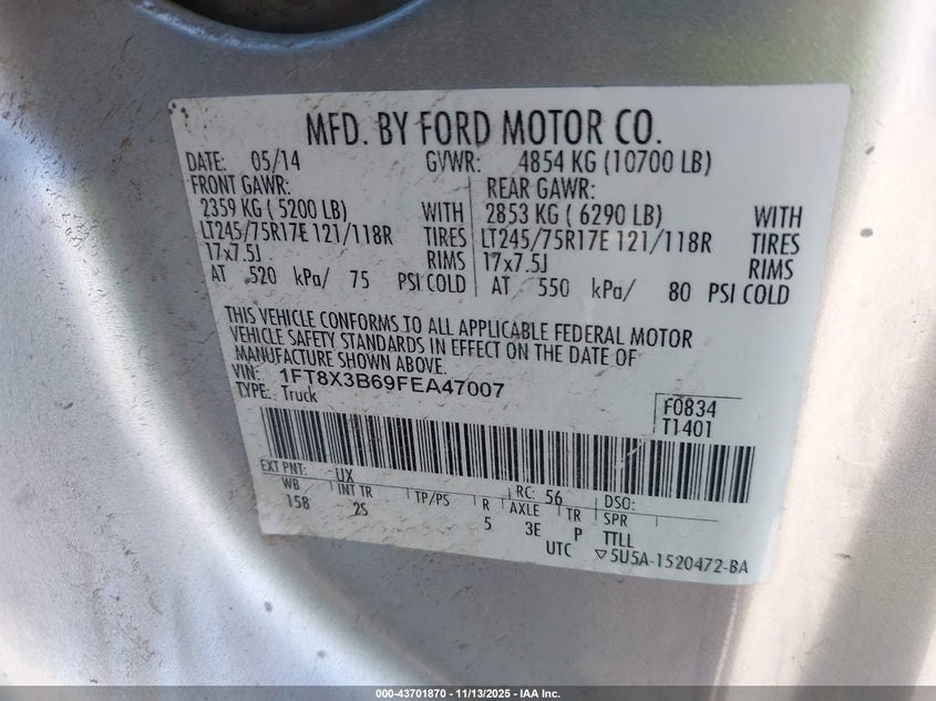 1FT8X3B69FEA47007 2015 FORD F350 photo no. 8