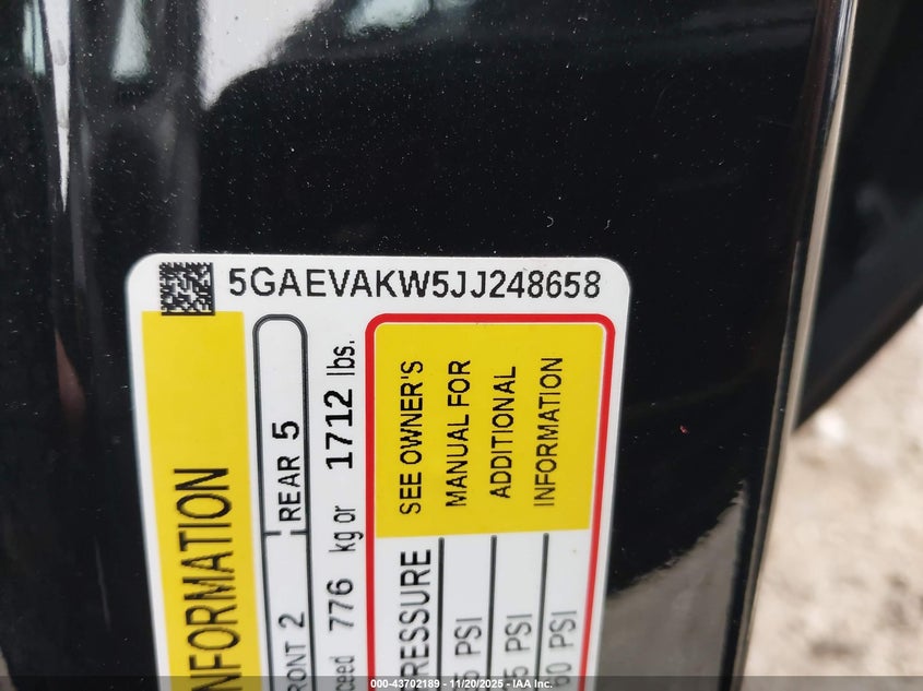 2018 Buick Enclave Essence VIN: 5GAEVAKW5JJ248658 Lot: 43702189