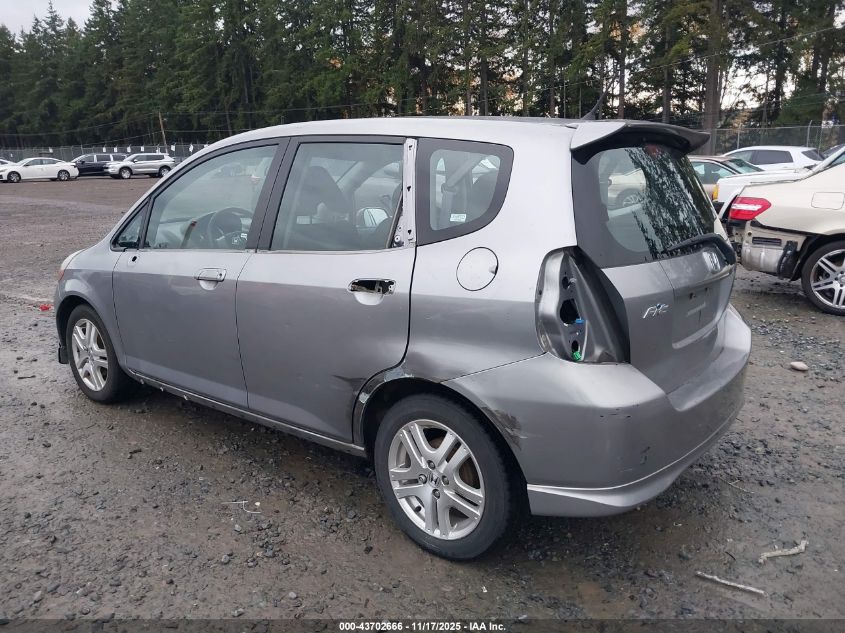2007 Honda Fit Sport VIN: JHMGD38697S046730 Lot: 43702666