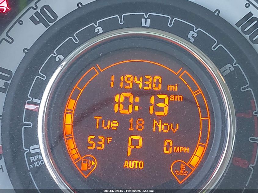 2013 Fiat 500 Pop VIN: 3C3CFFARXDT570113 Lot: 43702815