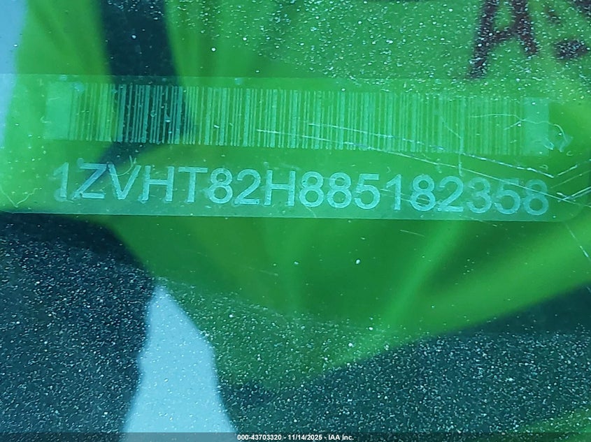 2008 Ford Mustang Gt Deluxe/Gt Premium VIN: 1ZVHT82H885182358 Lot: 43703320