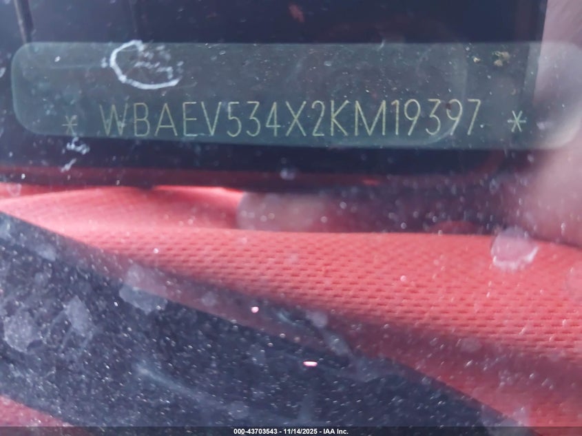 2002 BMW 330I VIN: WBAEV534X2KM19397 Lot: 43703543