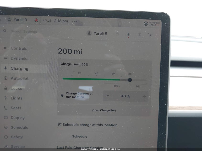 2024 Tesla Model Y Long Range Dual Motor All-Wheel Drive VIN: 7SAYGDEE1RA321795 Lot: 43703589