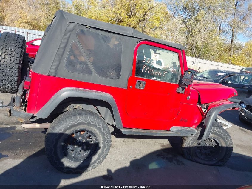 2003 Jeep Wrangler X VIN: 1J4FA39SX3P314886 Lot: 43703691