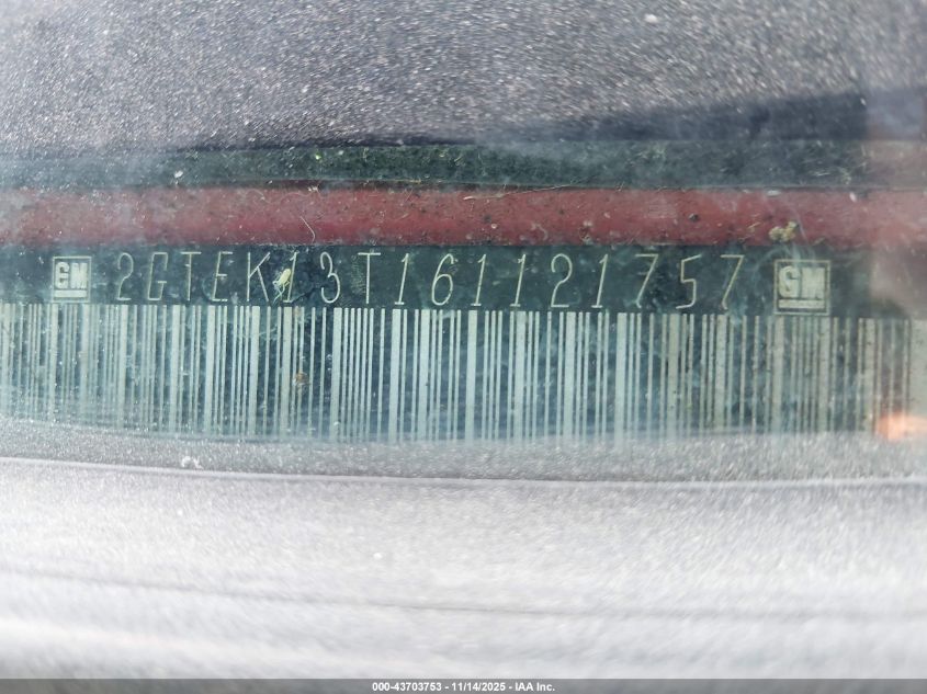2006 GMC Sierra 1500 Sle1 VIN: 2GTEK13T161121757 Lot: 43703753