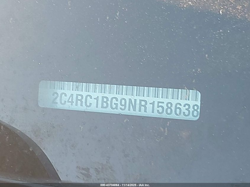 2022 Chrysler Pacifica Touring L VIN: 2C4RC1BG9NR158638 Lot: 43704064