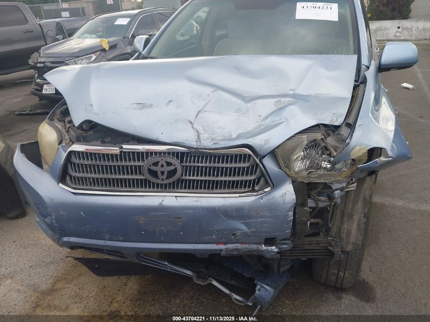 2008 Toyota Highlander Hybrid VIN: JTEEW41A182023916 Lot: 43704221