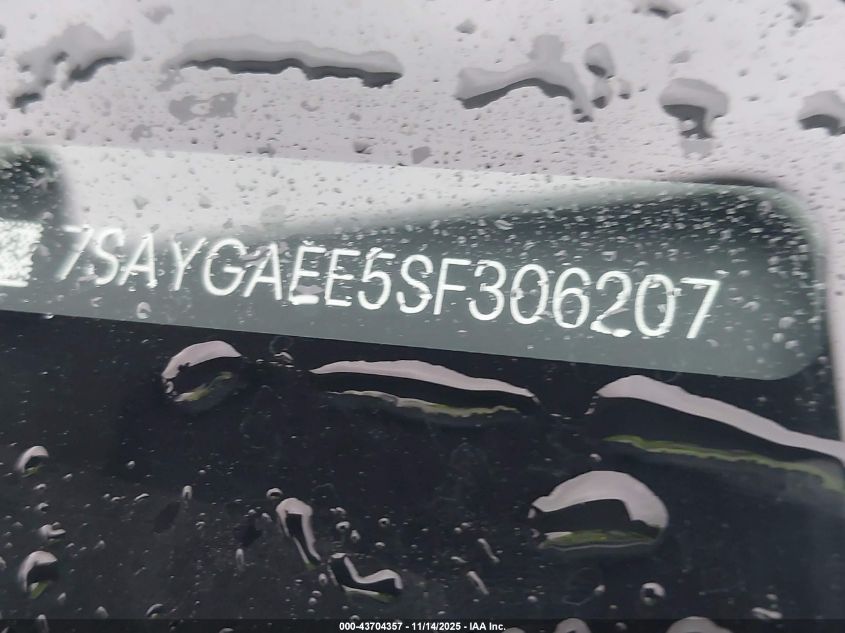 2025 Tesla Model Y Long Range Dual Motor All-Wheel Drive VIN: 7SAYGAEE5SF306207 Lot: 43704357