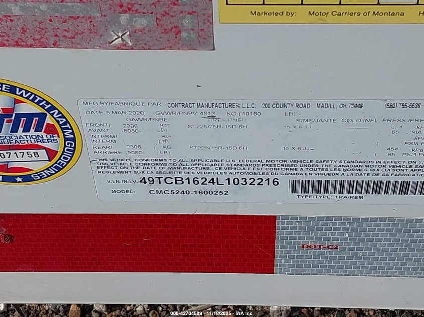 49TCB1624L1032216 2020   photo no. 9