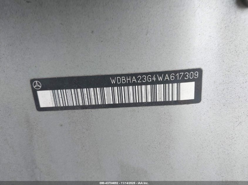 1998 Mercedes-Benz C 230 VIN: WDBHA23G4WA617309 Lot: 43704692