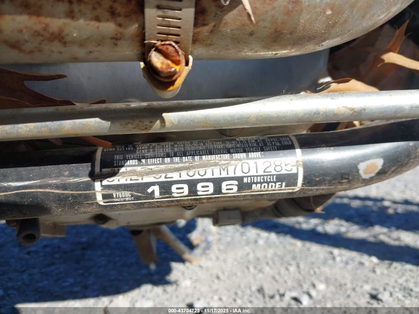 1996 Honda Vt600 C VIN: JH2PC2100TM701285 Lot: 43704723