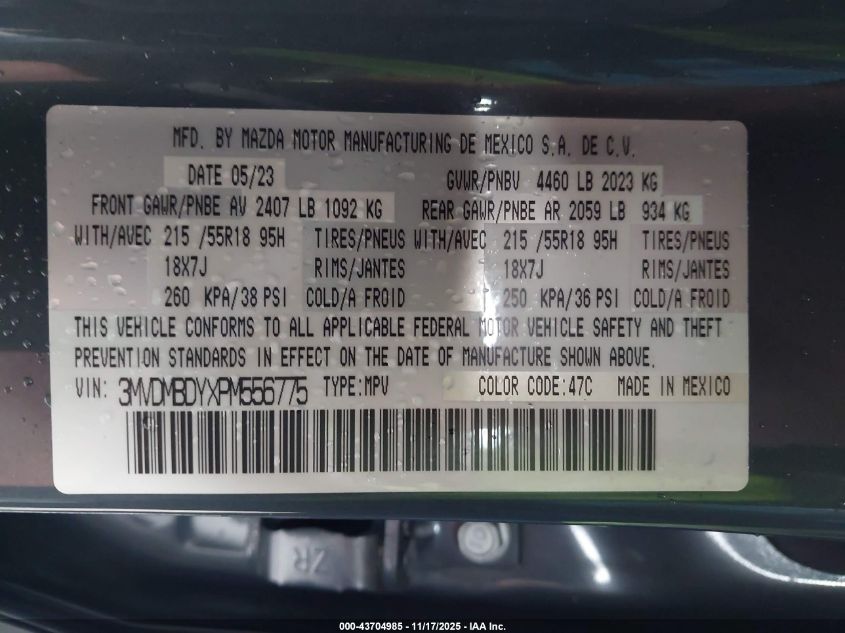 2023 Mazda Cx-30 2.5 Turbo Premium VIN: 3MVDMBDYXPM556775 Lot: 43704985