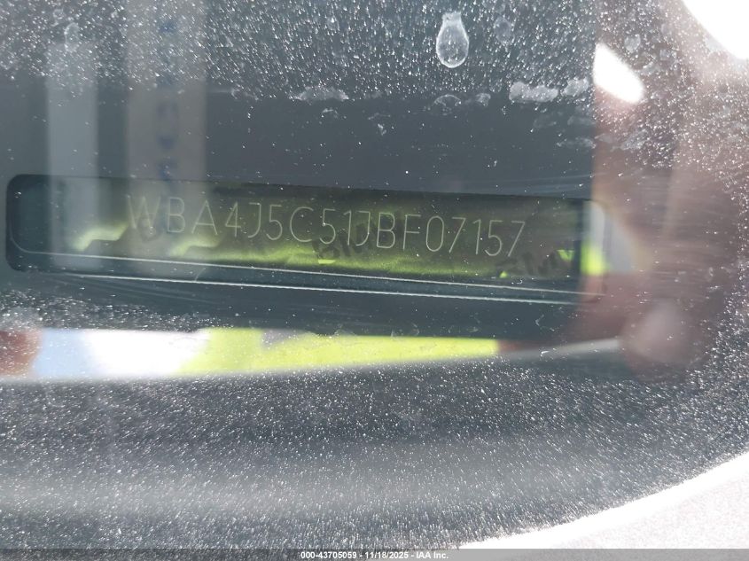 2018 BMW 440I Gran Coupe VIN: WBA4J5C51JBF07157 Lot: 43705059