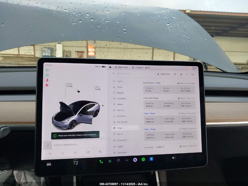 2019 Tesla Model 3 Long Range/Mid Range/Standard Range/Standard Range Plus VIN: 5YJ3E1EA7KF400499 Lot: 43705097