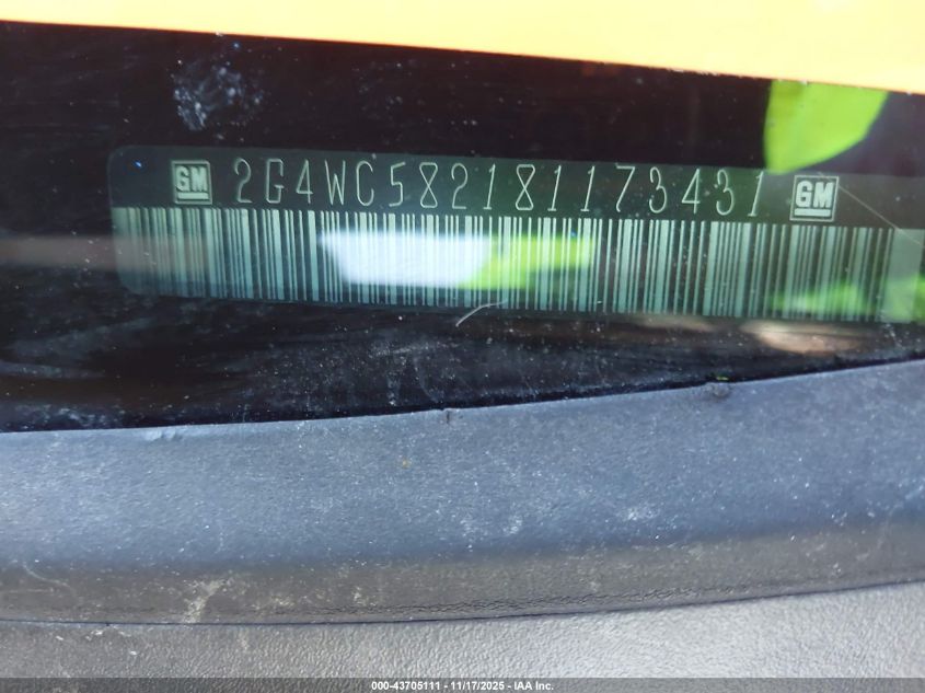 2008 Buick Lacrosse Cx VIN: 2G4WC582181173431 Lot: 43705111