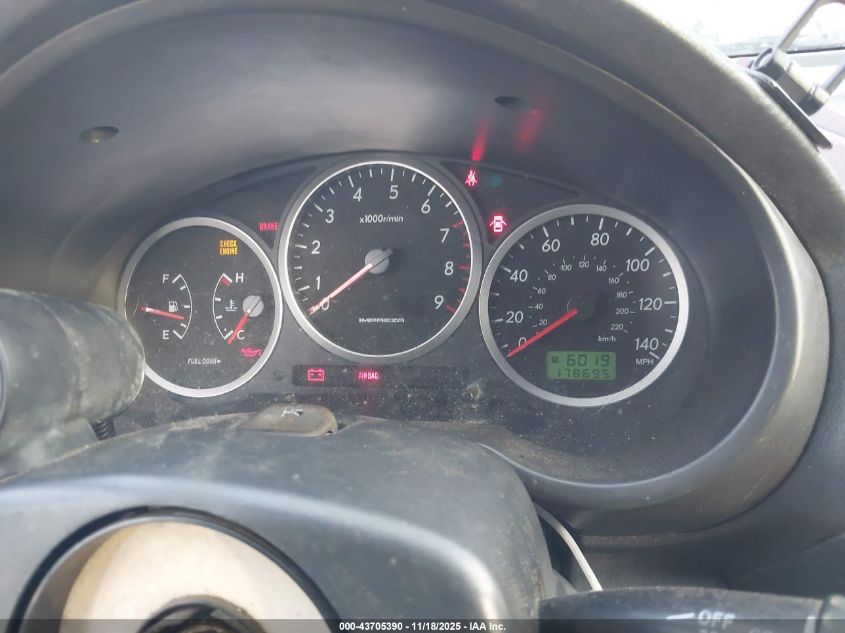 2004 Subaru Impreza Wrx VIN: JF1GG29644G808612 Lot: 43705390