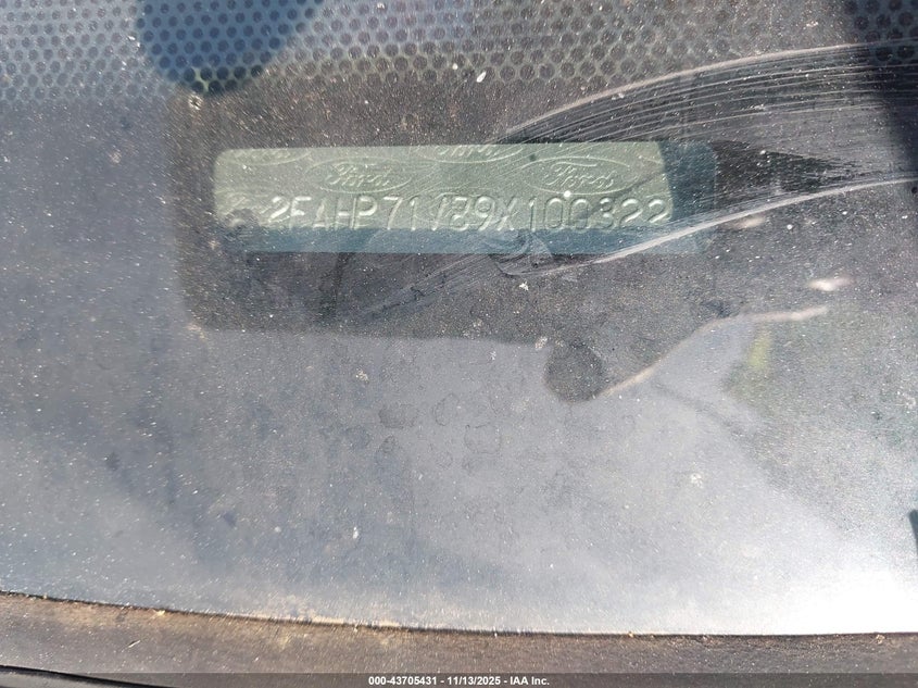 2009 Ford Crown Victoria Police/Police Interceptor VIN: 2FAHP71V89X100322 Lot: 43705431