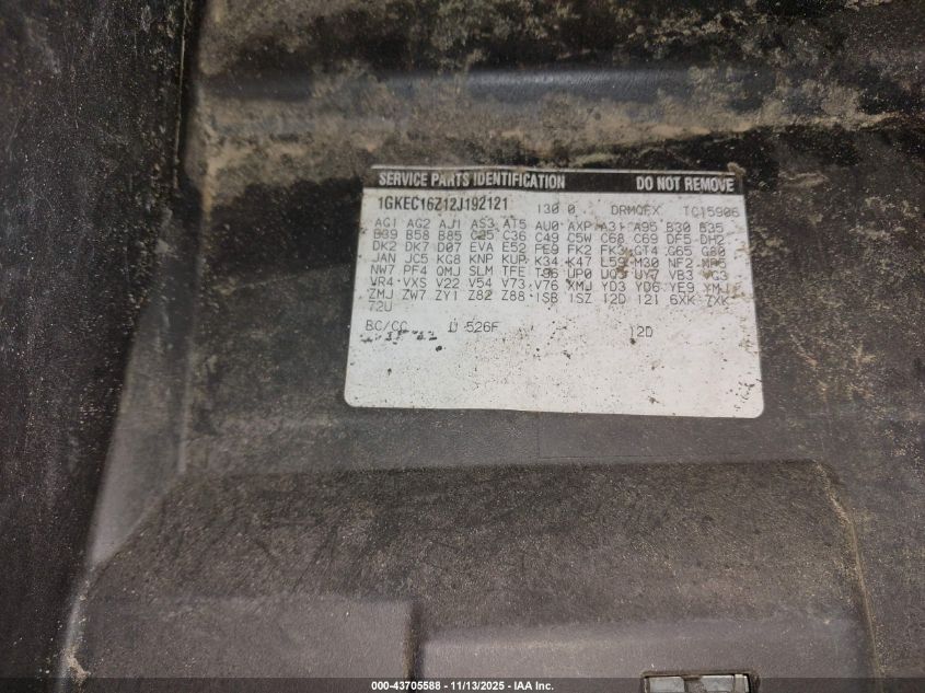 2002 GMC Yukon Xl 1500 Sle VIN: 1GKEC16Z12J192121 Lot: 43705588