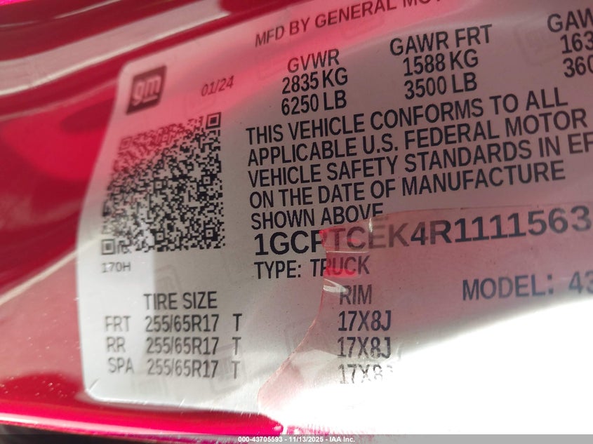 1GCPTCEK4R1111563 2024 CHEVROLET COLORADO photo no. 9