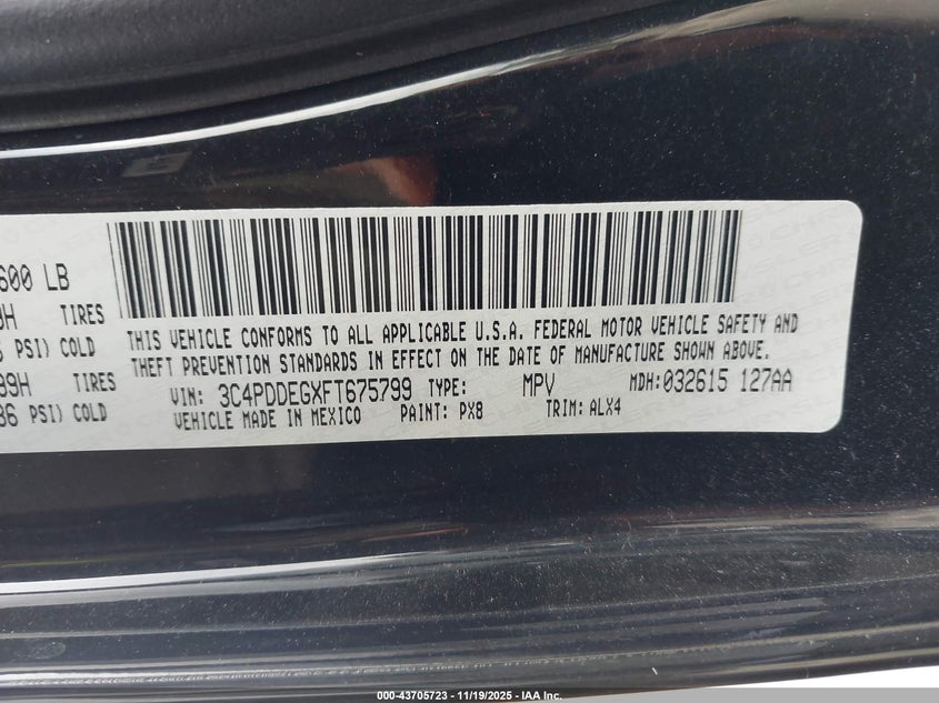 3C4PDDEGXFT675799 2015 DODGE JOURNEY photo no. 9