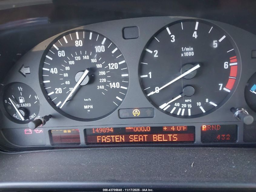 2000 BMW 540Ia VIN: WBADN6344YGM67314 Lot: 43705848