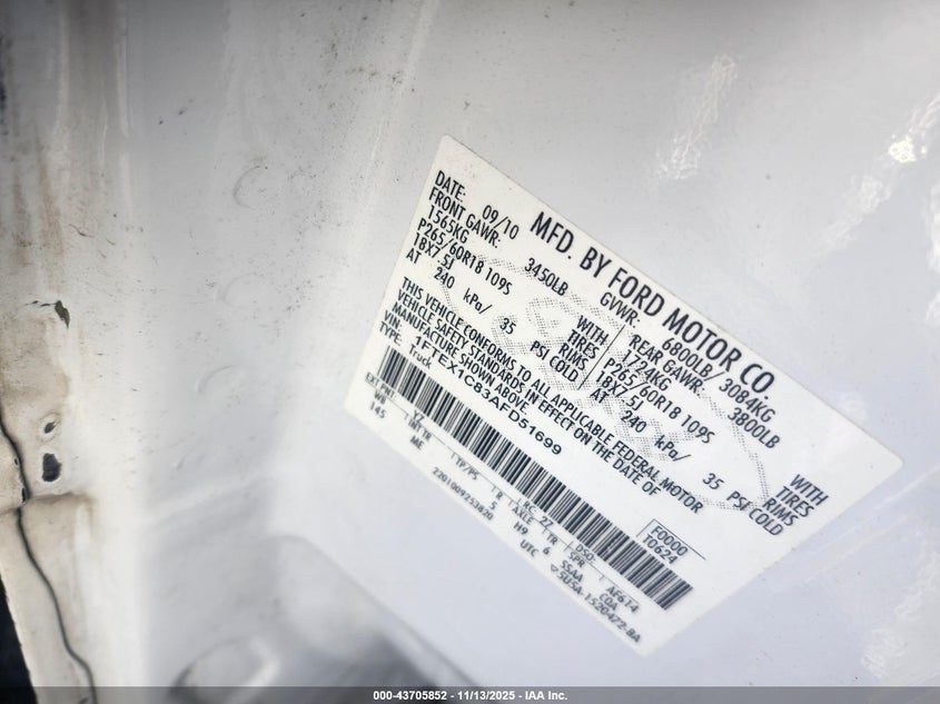 1FTEX1C83AFD51699 2010 FORD F-150 photo no. 9