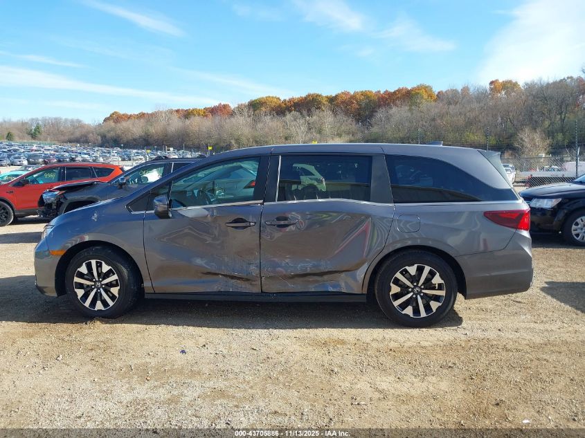 2025 Honda Odyssey Ex-L VIN: 5FNRL6H67SB010782 Lot: 43705886
