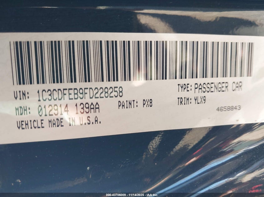1C3CDFEB9FD228258 2015 DODGE DART photo no. 9