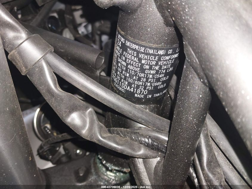 2025 Kawasaki Ex500 VIN: ML5EXGG11SDA41870 Lot: 43706036