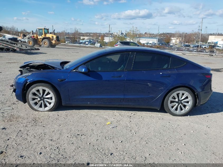 2022 Tesla Model 3 Rear-Wheel Drive VIN: 5YJ3E1EA8NF189639 Lot: 43706074