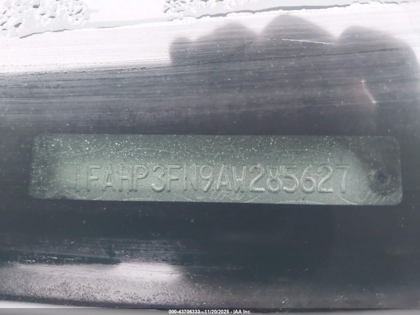 2010 Ford Focus Se VIN: 1FAHP3FN9AW285627 Lot: 43706333