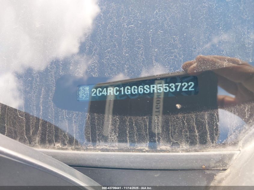 2025 Chrysler Pacifica Limited VIN: 2C4RC1GG6SR553722 Lot: 43706441