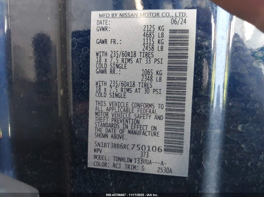 5N1BT3BB6RC750106 2024 NISSAN ROGUE photo no. 9
