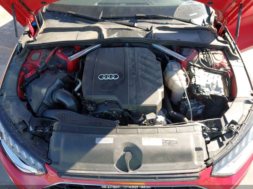 2024 Audi A4 Premium Plus 45 Tfsi S Line Quattro S Tronic VIN: WAUEAAF44RN006013 Lot: 43706551