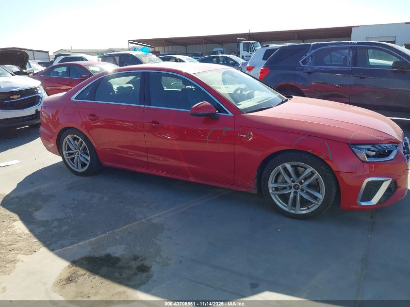 2024 Audi A4 Premium Plus 45 Tfsi S Line Quattro S Tronic VIN: WAUEAAF44RN006013 Lot: 43706551