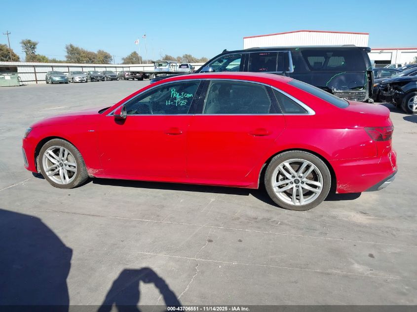 2024 Audi A4 Premium Plus 45 Tfsi S Line Quattro S Tronic VIN: WAUEAAF44RN006013 Lot: 43706551