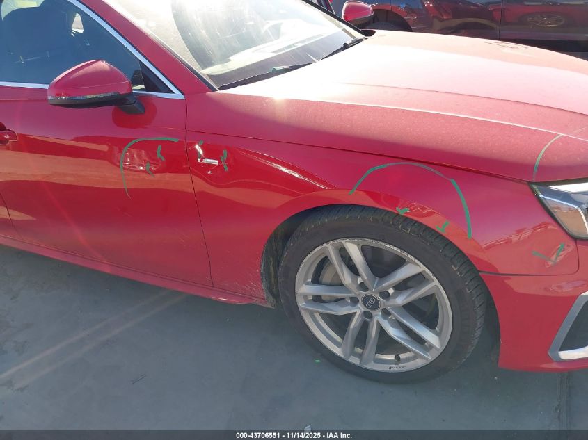 2024 Audi A4 Premium Plus 45 Tfsi S Line Quattro S Tronic VIN: WAUEAAF44RN006013 Lot: 43706551