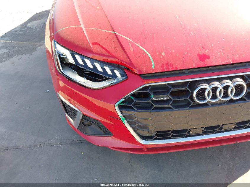 2024 Audi A4 Premium Plus 45 Tfsi S Line Quattro S Tronic VIN: WAUEAAF44RN006013 Lot: 43706551