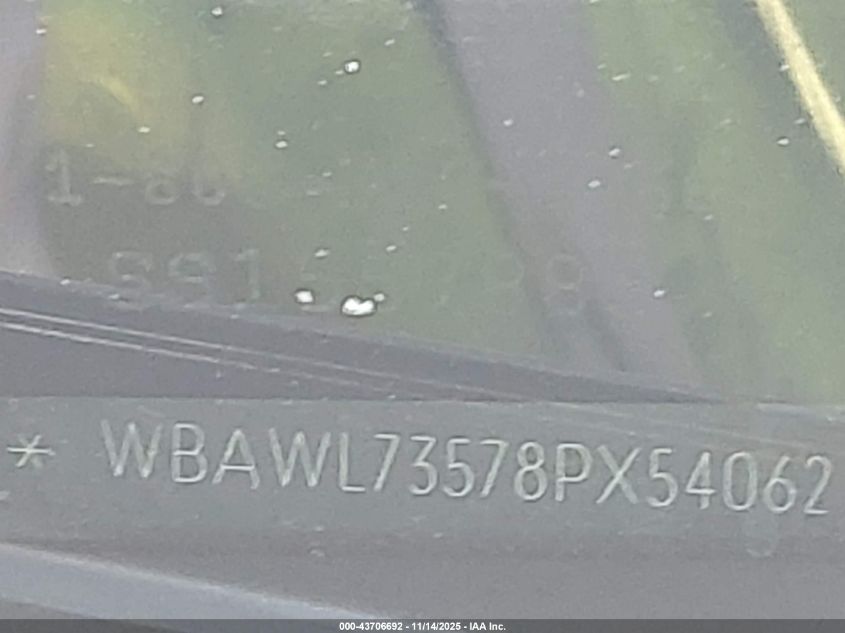 2008 BMW 335I VIN: WBAWL73578PX54062 Lot: 43706692
