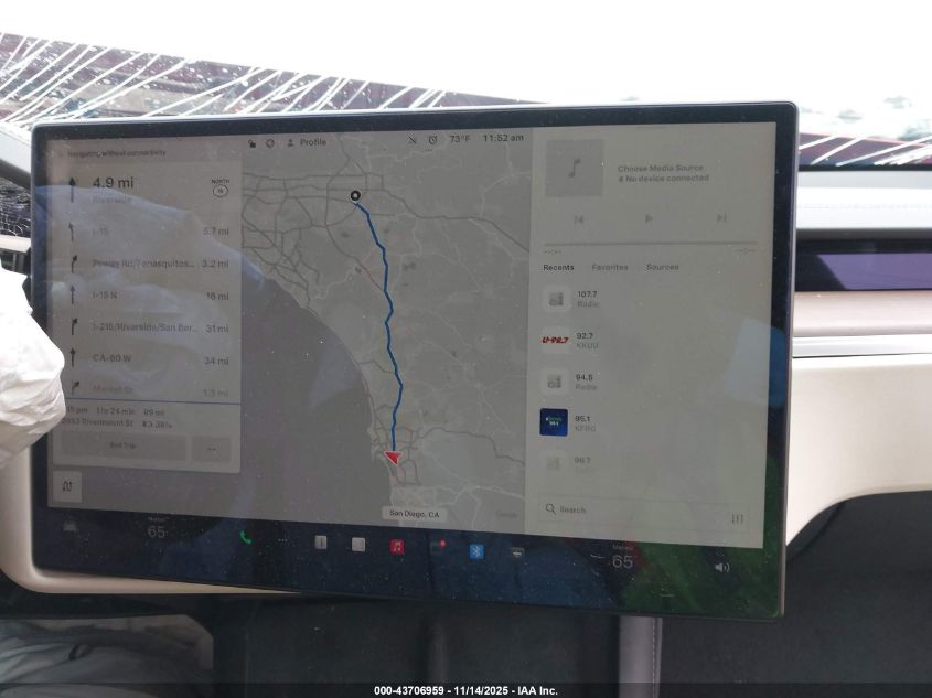 2022 Tesla Model S Dual Motor All-Wheel Drive VIN: 5YJSA1E53NF493553 Lot: 43706959