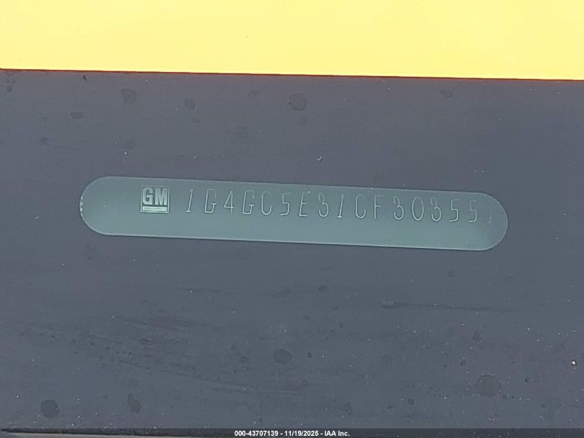 2012 Buick Lacrosse Leather Group VIN: 1G4GC5E31CF303551 Lot: 43707139