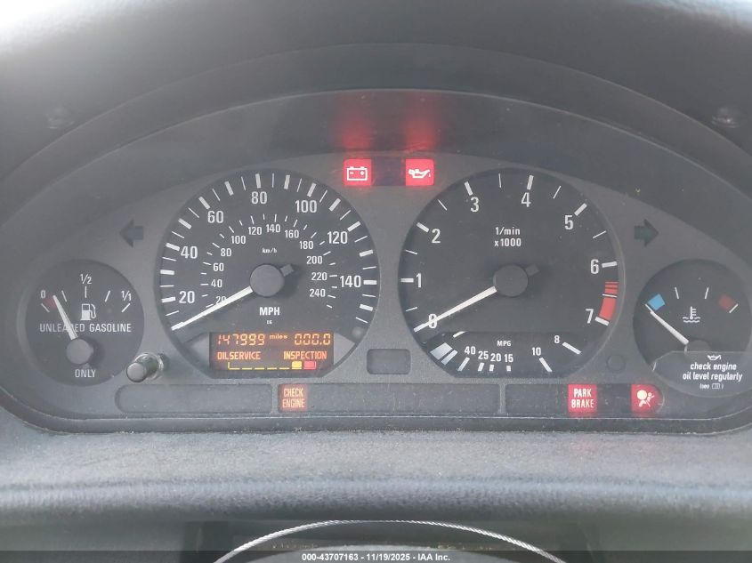 1999 BMW 323Ic VIN: WBABJ8337XEM26109 Lot: 43707163