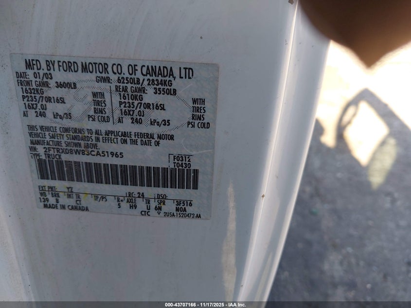 2FTRX08W83CA51965 2003 FORD F-150 photo no. 9