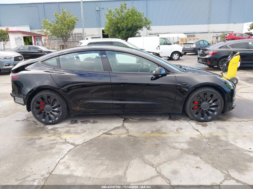2022 Tesla Model 3 Performance Dual Motor All-Wheel Drive VIN: 5YJ3E1EC4NF327145 Lot: 43707192