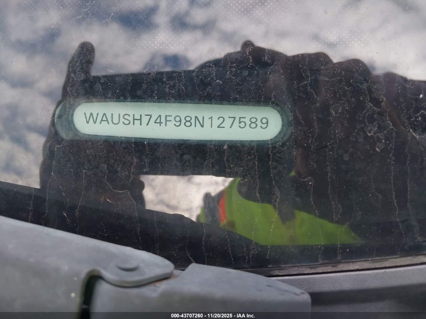 2008 Audi A6 3.2 Avant VIN: WAUSH74F98N127589 Lot: 43707260