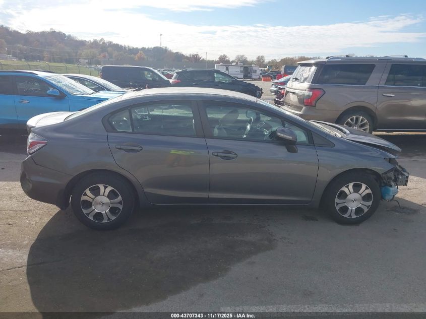 2013 Honda Civic Hybrid VIN: 19XFB4F31DE003676 Lot: 43707343